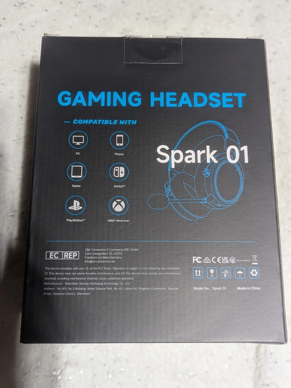 Spark 01 Wired Gaming Headset w/ Mic PC PS Xbox Switch White New